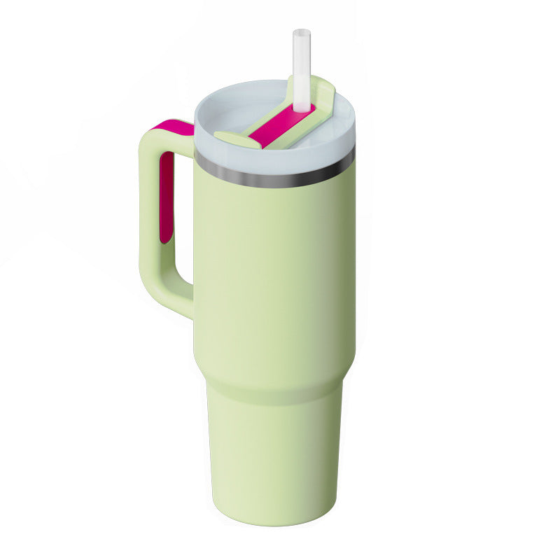 Stainless Steel Tumbler With Handle Straw Insulated