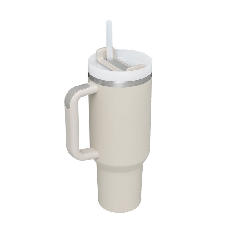 Stainless Steel Tumbler With Handle Straw Insulated
