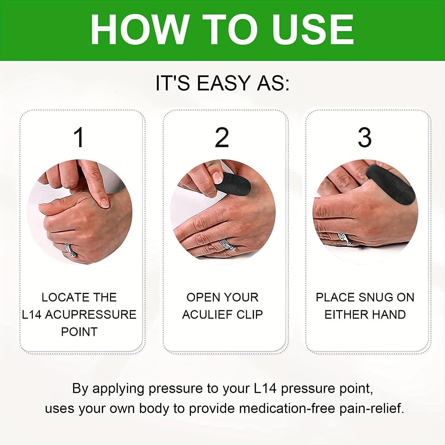 Sugar Control LI4 Acupressure Point Clip Wearable – Supporting Acupressure Relaxation, Stress Alleviation, Tension Relief and Headache Relief Hand Clip Migraine Pressure Point Clip (MAGNETIC)