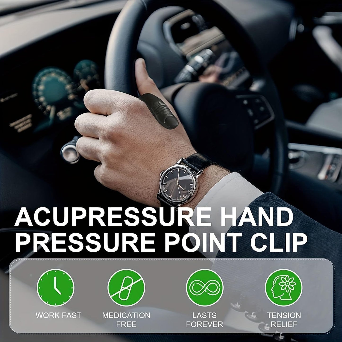 Sugar Control LI4 Acupressure Point Clip Wearable – Supporting Acupressure Relaxation, Stress Alleviation, Tension Relief and Headache Relief Hand Clip Migraine Pressure Point Clip (MAGNETIC)
