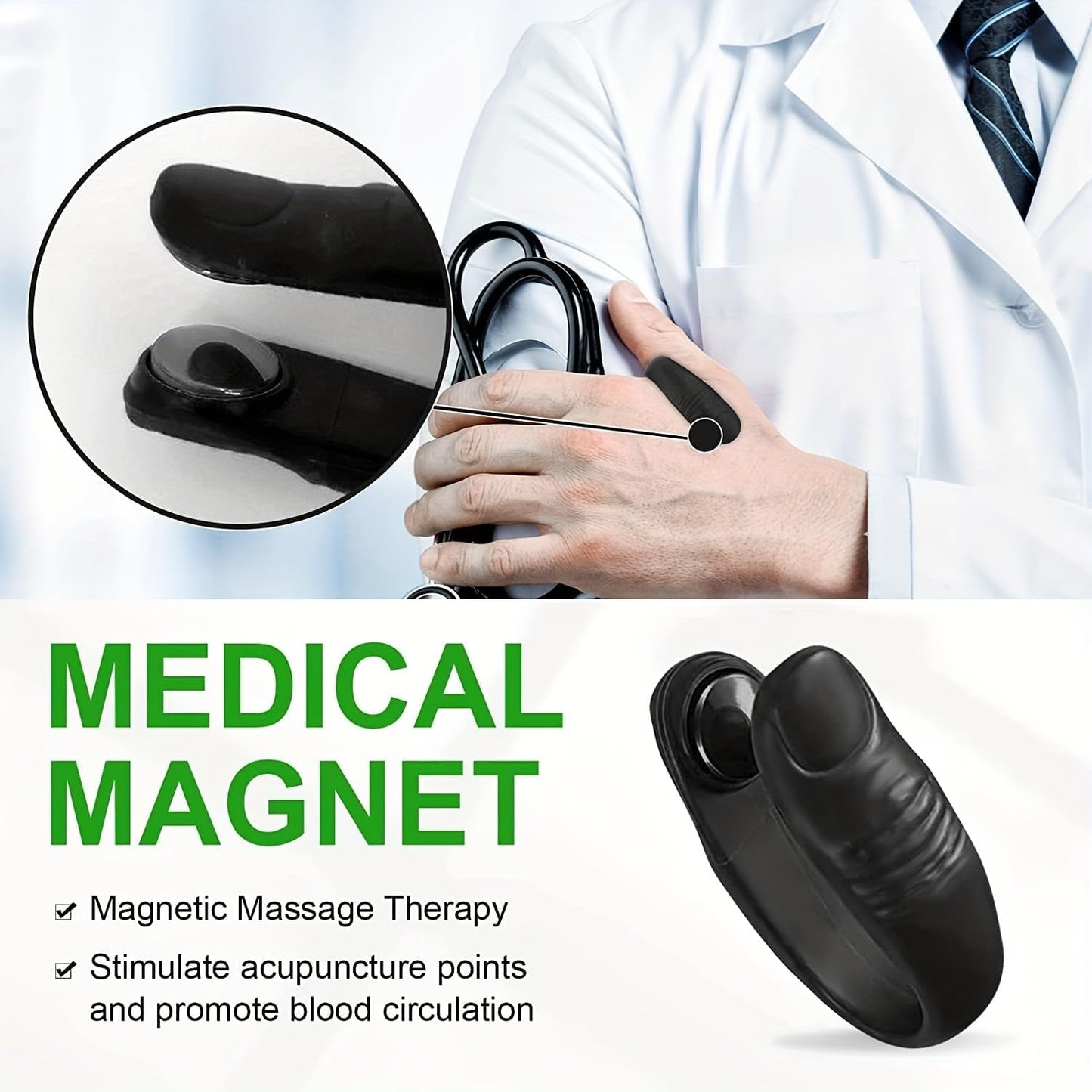 Sugar Control LI4 Acupressure Point Clip Wearable – Supporting Acupressure Relaxation, Stress Alleviation, Tension Relief and Headache Relief Hand Clip Migraine Pressure Point Clip (MAGNETIC)