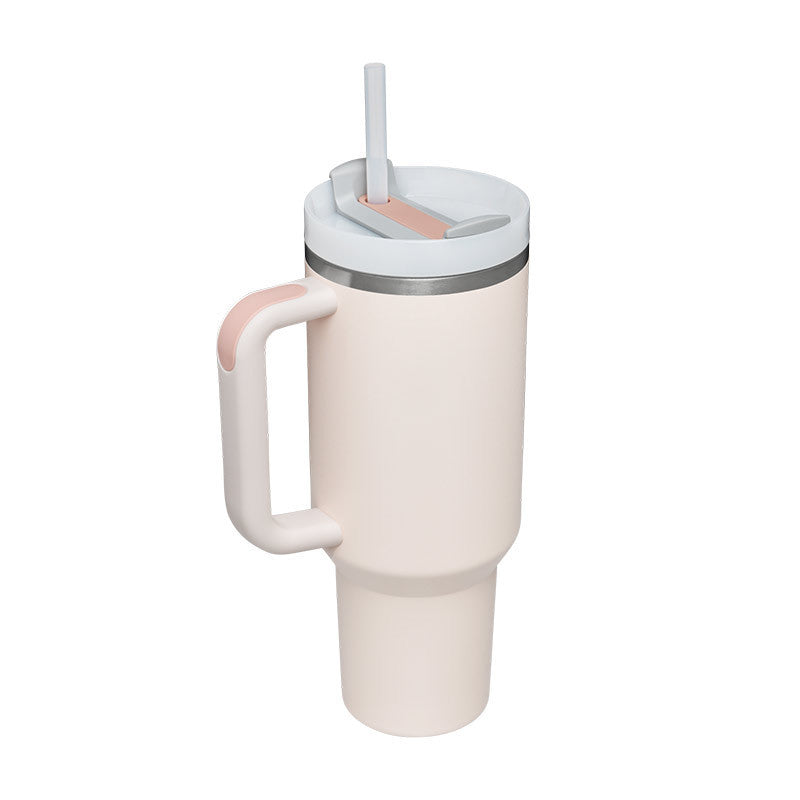 Stainless Steel Tumbler With Handle Straw Insulated