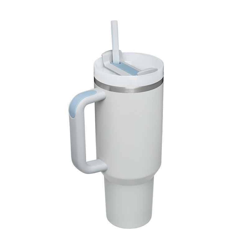 Stainless Steel Tumbler With Handle Straw Insulated