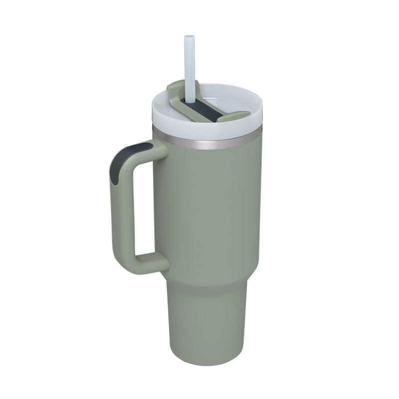 Stainless Steel Tumbler With Handle Straw Insulated