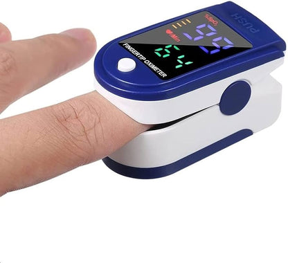 Pulse Oximeter Fingertip Monit Blood Oxygen Saturation (SpO2) and Pulse Rate Monitors- Portable Single Color LED Display [Battery Included]