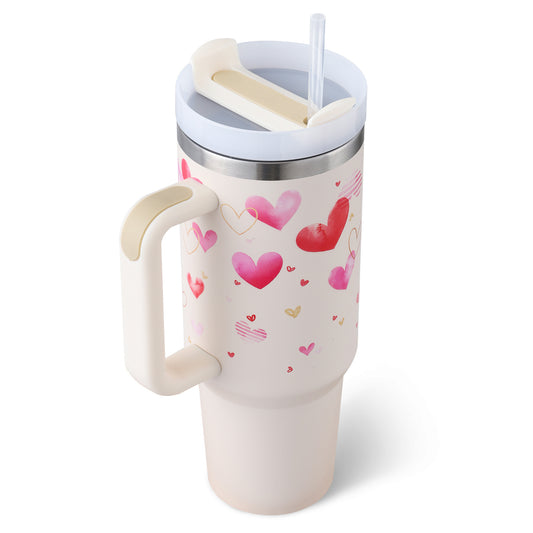 Stainless Steel  Tumbler With Handle Straw Insulated