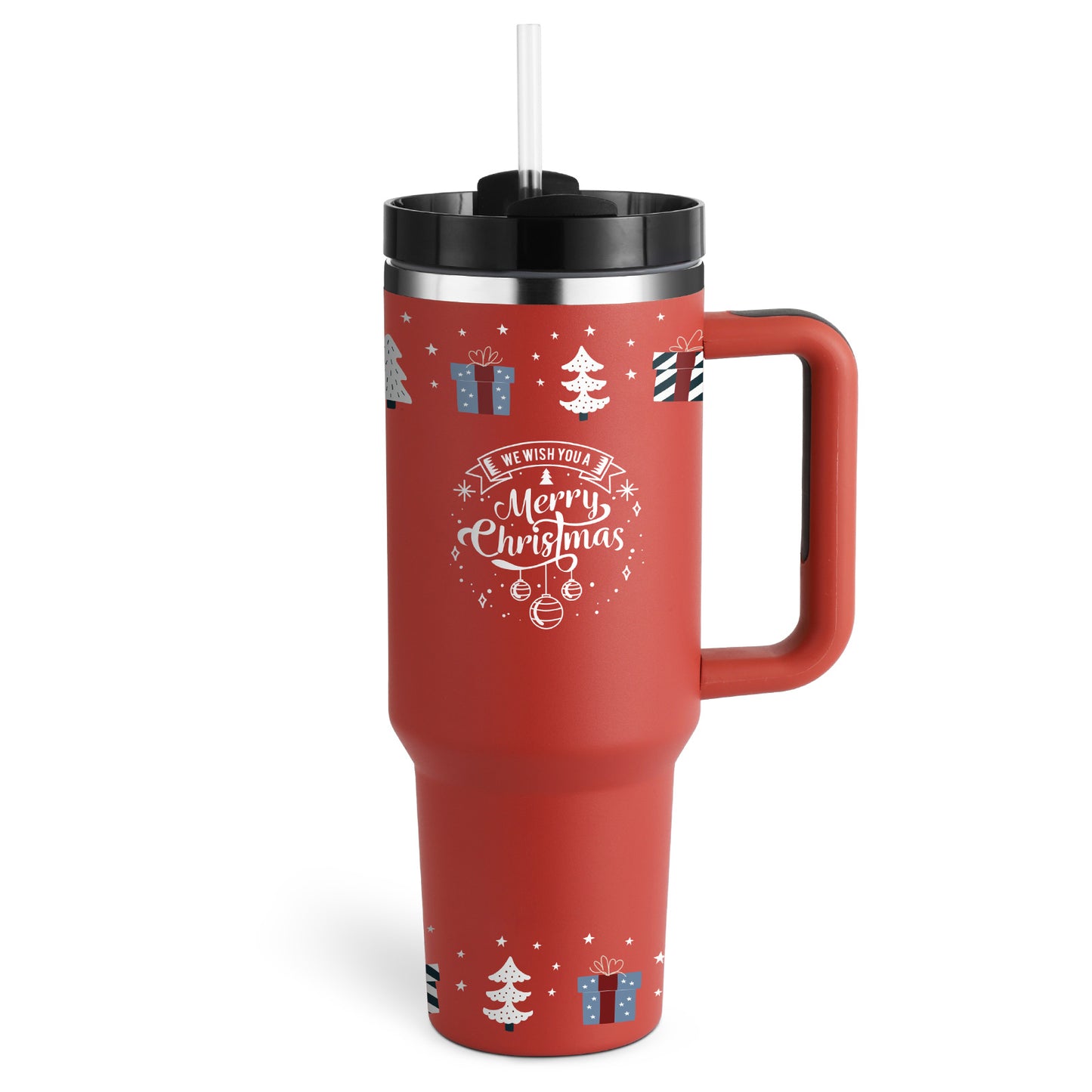 Stainless Steel  Tumbler With Handle Straw Insulated