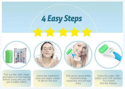 MARZAHAR Ice Roller for Face &amp; Eye Puffiness Relief, Cold Gel Ice Face Roller Massager - Ice Roller Cool Roller For Face Eye Body Facial Shaping Anti Wrinkle Ice Roller Massager Smooth Skin ( Random Color )