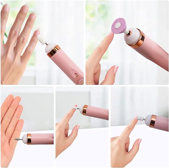 5 IN 1 Professional Manicure Nail | Salon Nail Finishing Touch | Nail Grinding, Burnishing Machine | Full Manicure and Pedicure Tool