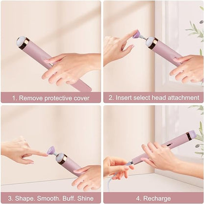 5 IN 1 Professional Manicure Nail | Salon Nail Finishing Touch | Nail Grinding, Burnishing Machine | Full Manicure and Pedicure Tool