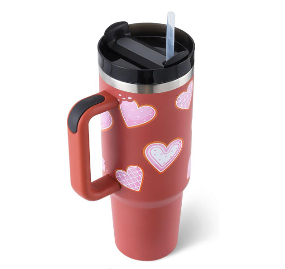 Stainless Steel  Tumbler With Handle Straw Insulated