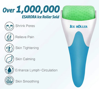 MARZAHAR Ice Roller for Face &amp; Eye Puffiness Relief, Cold Gel Ice Face Roller Massager - Ice Roller Cool Roller For Face Eye Body Facial Shaping Anti Wrinkle Ice Roller Massager Smooth Skin ( Random Color )