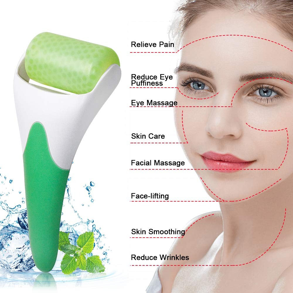 MARZAHAR Ice Roller for Face &amp; Eye Puffiness Relief, Cold Gel Ice Face Roller Massager - Ice Roller Cool Roller For Face Eye Body Facial Shaping Anti Wrinkle Ice Roller Massager Smooth Skin ( Random Color )