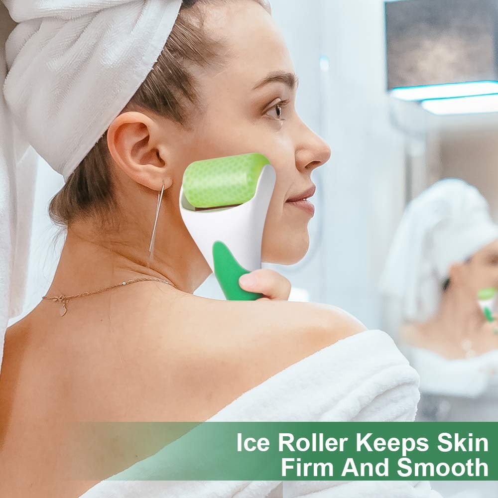 MARZAHAR Ice Roller for Face &amp; Eye Puffiness Relief, Cold Gel Ice Face Roller Massager - Ice Roller Cool Roller For Face Eye Body Facial Shaping Anti Wrinkle Ice Roller Massager Smooth Skin ( Random Color )