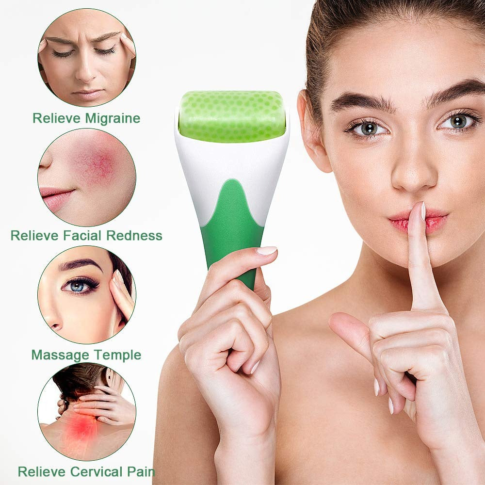 MARZAHAR Ice Roller for Face &amp; Eye Puffiness Relief, Cold Gel Ice Face Roller Massager - Ice Roller Cool Roller For Face Eye Body Facial Shaping Anti Wrinkle Ice Roller Massager Smooth Skin ( Random Color )