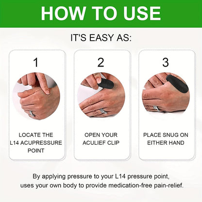 Sugar Control LI4 Acupressure Point Clip Wearable – Supporting Acupressure Relaxation, Stress Alleviation, Tension Relief and Headache Relief Hand Clip Migraine Pressure Point Clip (MAGNETIC)