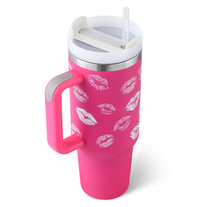 Stainless Steel  Tumbler With Handle Straw Insulated