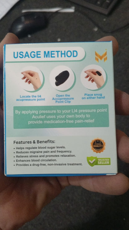 Sugar Control LI4 Acupressure Point Clip Wearable – Supporting Acupressure Relaxation, Stress Alleviation, Tension Relief and Headache Relief Hand Clip Migraine Pressure Point Clip (MAGNETIC)