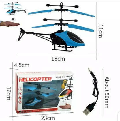 Infrared Induction LED Helicopter – Hand Sensor Controlled, Rechargeable Flying Toy | Helicopter For Children | Toy For Baby - Random Color - Model: JQ-1111