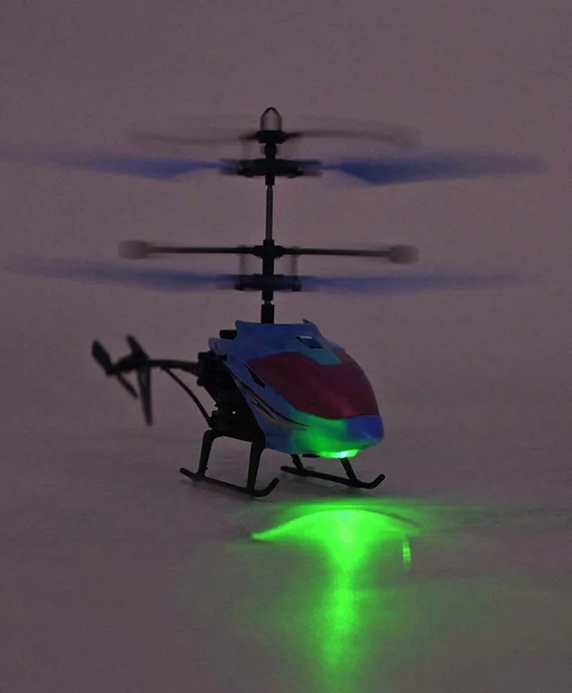 Infrared Induction LED Helicopter – Hand Sensor Controlled, Rechargeable Flying Toy | Helicopter For Children | Toy For Baby - Random Color - Model: JQ-1111