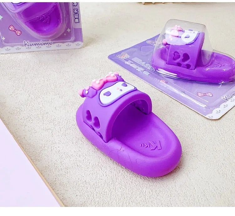 Cartoon Sanrio Kumimi Slippers Eraser Cute Creative Sandal Modeling Pencil Eraser Student Stationery Supplies Children's Gifts - Eraser For Children - Eraser For Study - Stationary