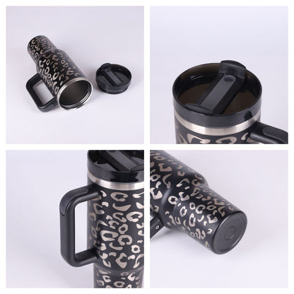 Stainless Steel  Tumbler With Handle Straw Insulated