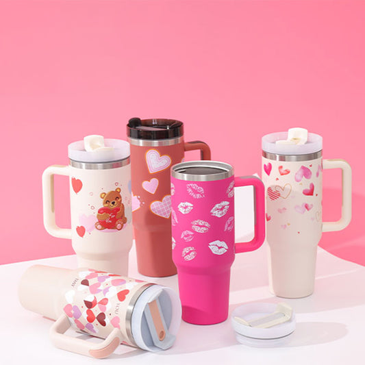 Stainless Steel  Tumbler With Handle Straw Insulated