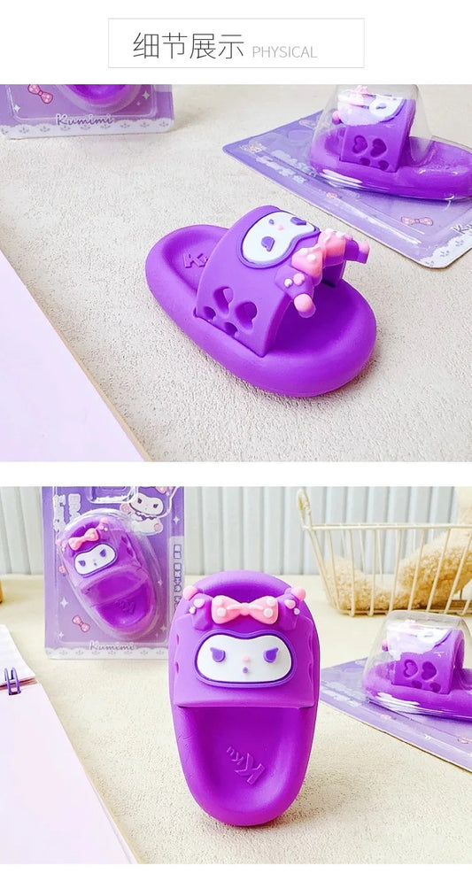 Cartoon Sanrio Kumimi Slippers Eraser Cute Creative Sandal Modeling Pencil Eraser Student Stationery Supplies Children's Gifts - Eraser For Children - Eraser For Study - Stationary