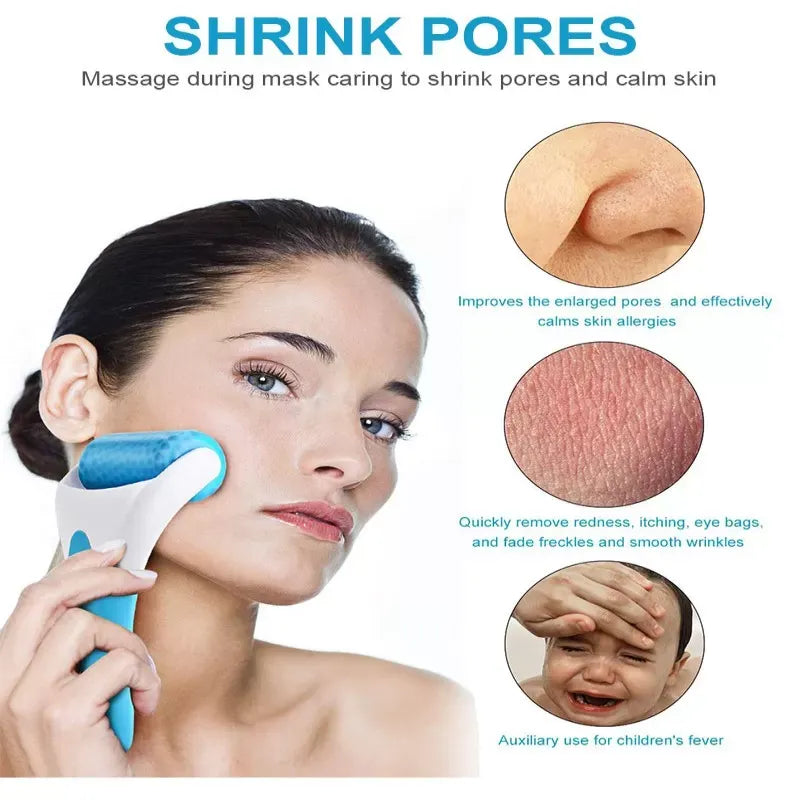 MARZAHAR Ice Roller for Face &amp; Eye Puffiness Relief, Cold Gel Ice Face Roller Massager - Ice Roller Cool Roller For Face Eye Body Facial Shaping Anti Wrinkle Ice Roller Massager Smooth Skin ( Random Color )