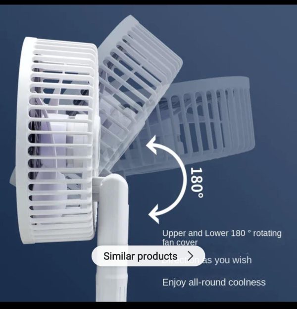 Rechargeable Desk Fan With Sturdy Clamp, Strong Airflow With 360° Rotation